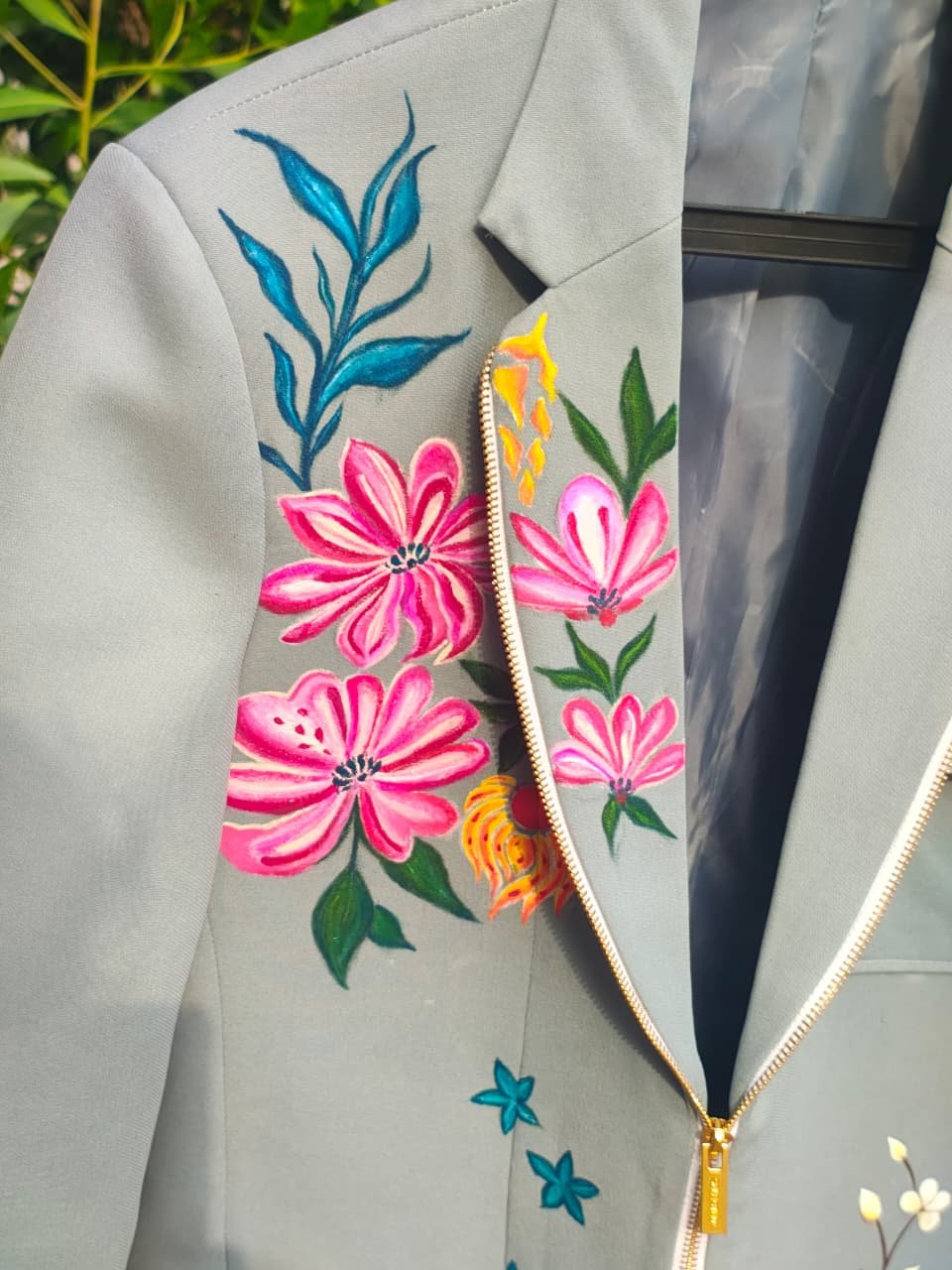 fabric painted blazer